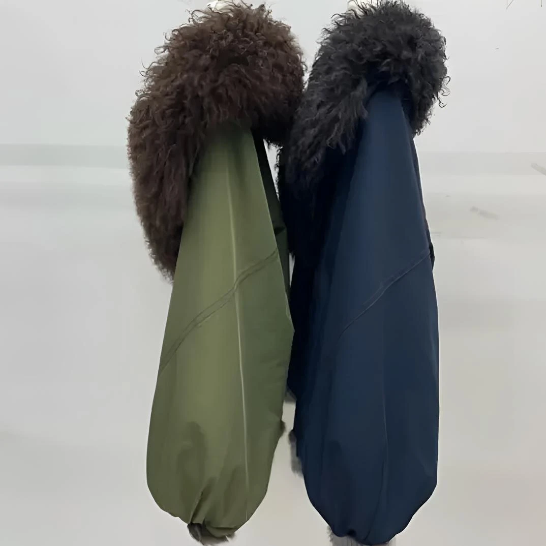 3冬季新款皮毛一体双面穿厚款大毛领短外套常规款女款保暖时尚