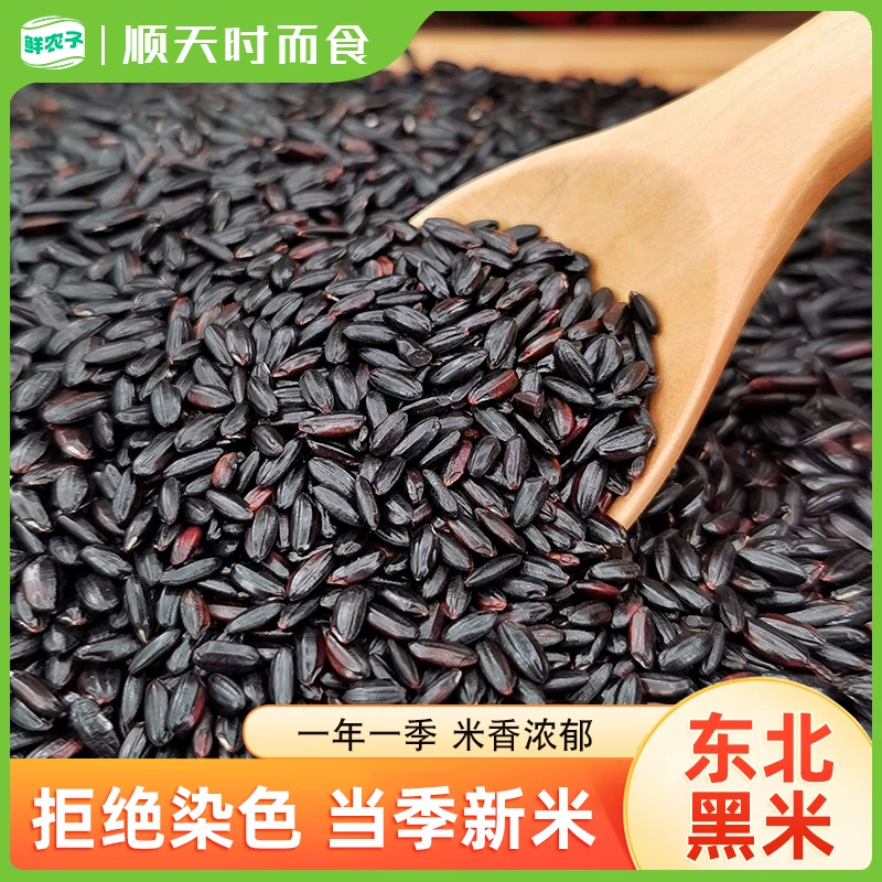 东北黑米新米农家自产小包装粗粮香米煮粥五谷杂粮低脂代餐糙米饭