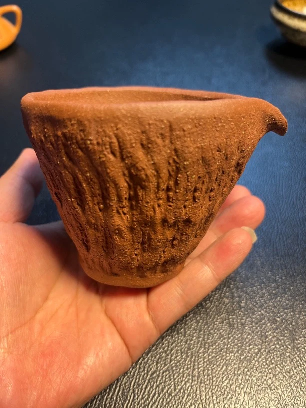宜兴原矿紫砂公道杯全手工制作红降料200cc