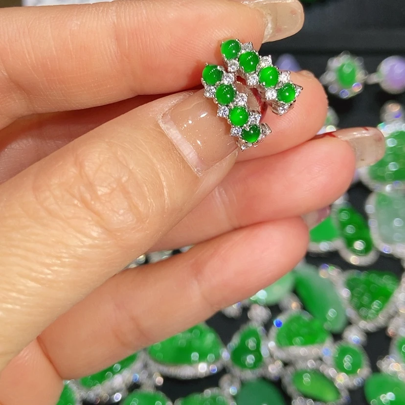 【闪购商品】翡翠耳饰未镶嵌天然翡翠