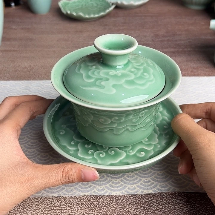 龙泉云间青瓷小米茶器