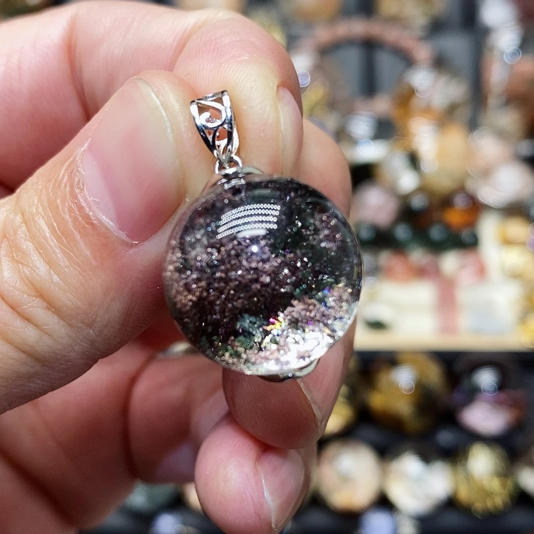 水晶颈饰银S925镶嵌澜*澜天然精致水晶吊坠