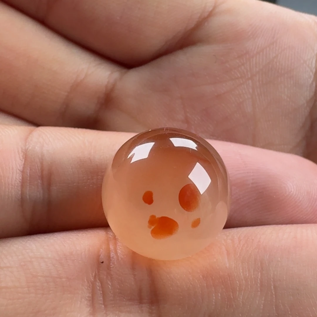 南红玛瑙冰飘圆珠16.1未镶嵌