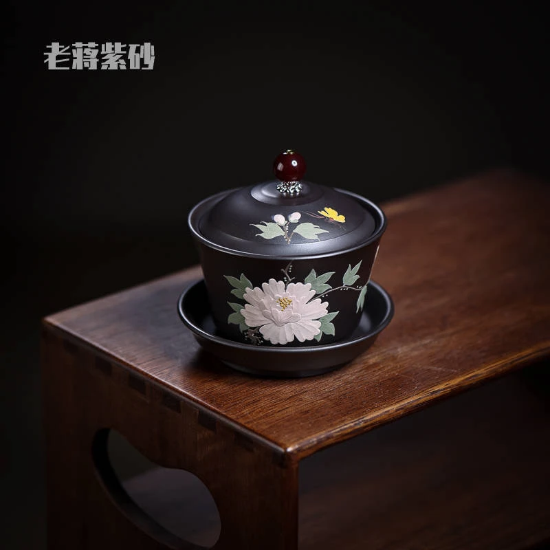 宜兴紫砂 双色盖碗