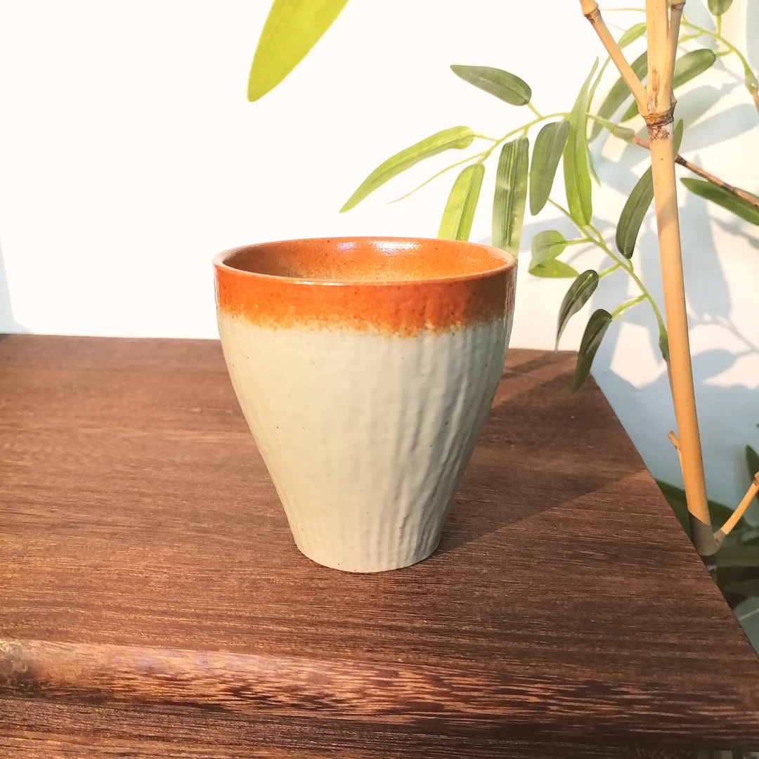 高颜值粗陶松果咖啡杯