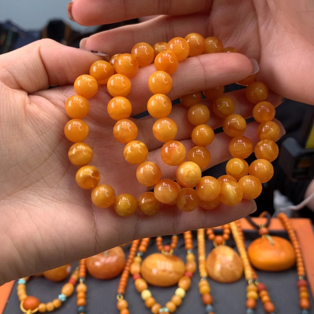 蜜蜡手串未镶嵌多样性发一