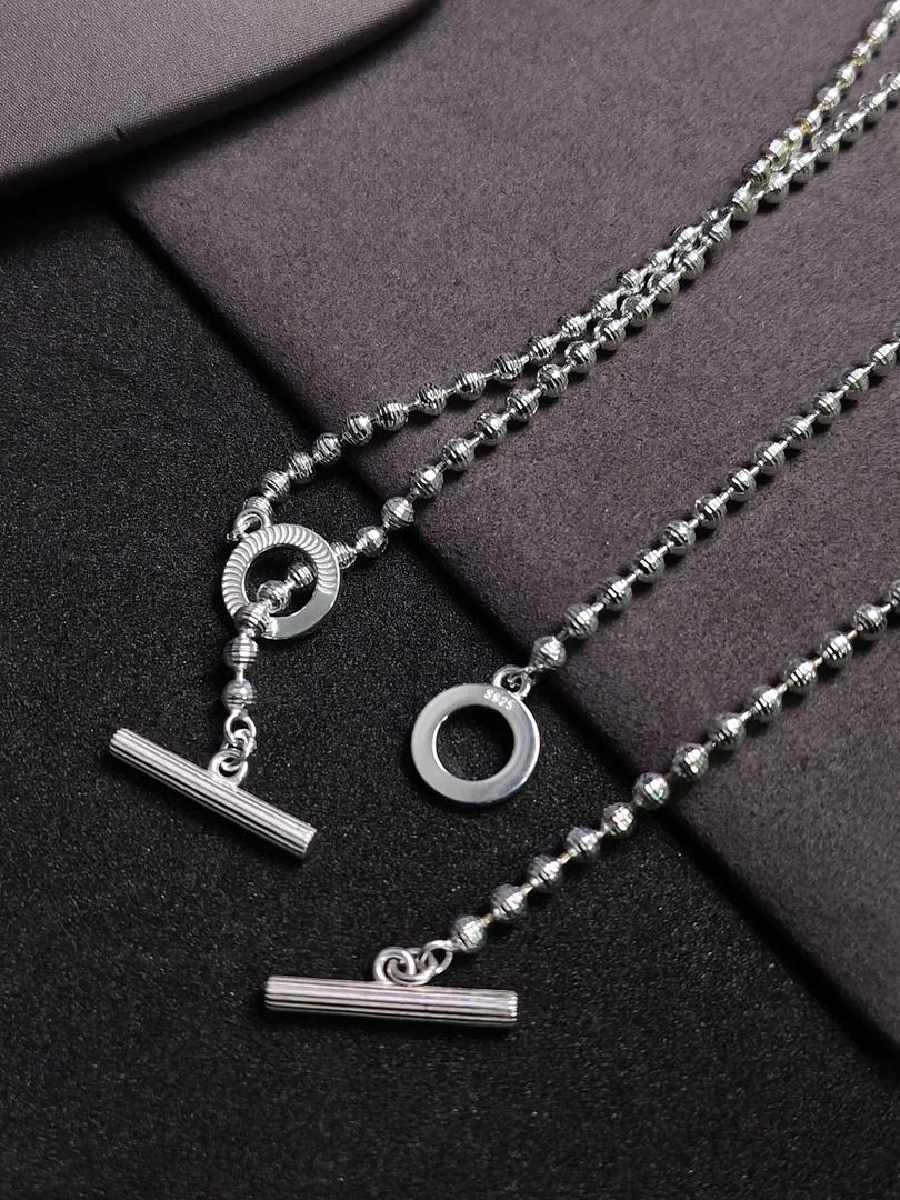 坠链均925银 OCTOPU.U OT扣麻花珠链时尚百搭小众高级感项链