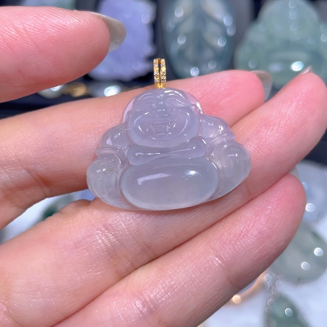颈饰18K金镶嵌翡翠翡翠