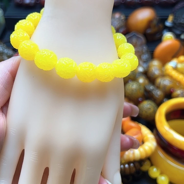 琥珀未镶嵌手串蜜蜡手串