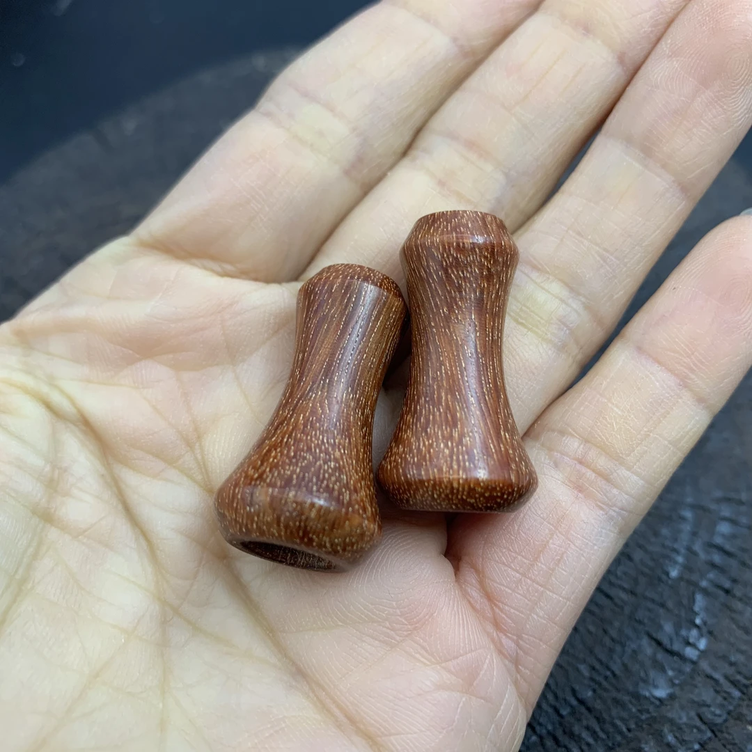 网秋粒手搓 水滴轮小叶紫檀握丸S/D牌通用短款一对网秋粒diy