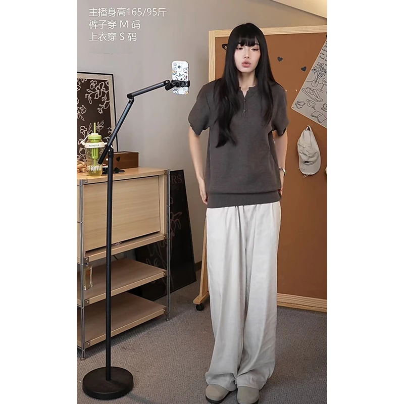 马煜 高定亚麻 新贵老钱风休闲男女同款宽松阔腿百搭显瘦棉麻长裤