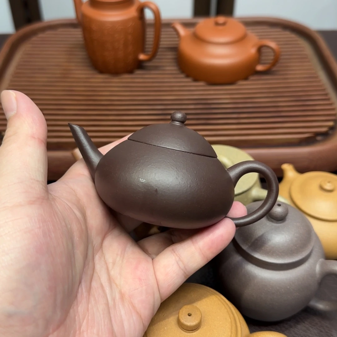 钢***厂茶壶紫砂深井黑紫泥傲霜枝微微瑕