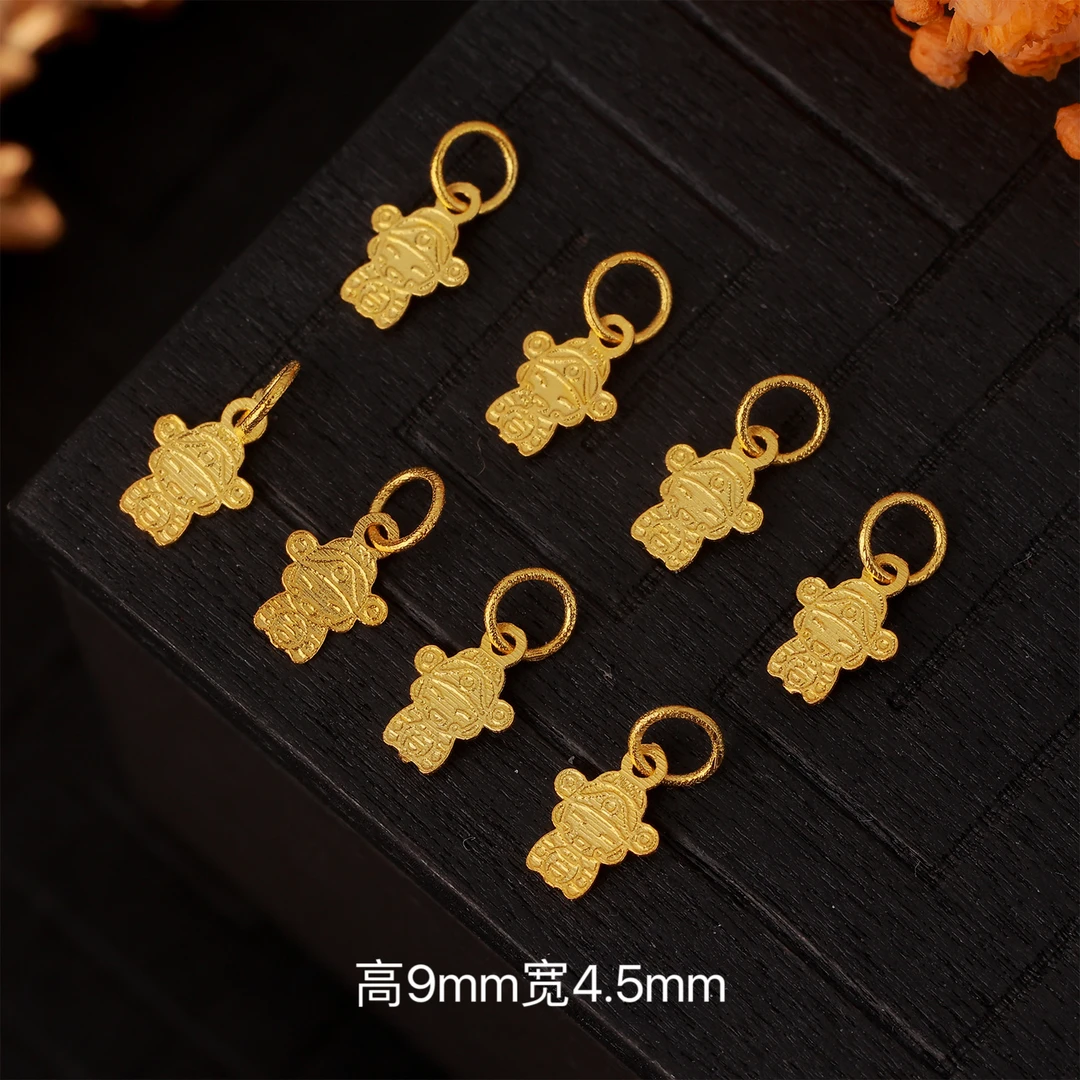 【来福工厂】18k金实心金财神爷提溜挂坠编绳（尺寸较小介意勿拍）