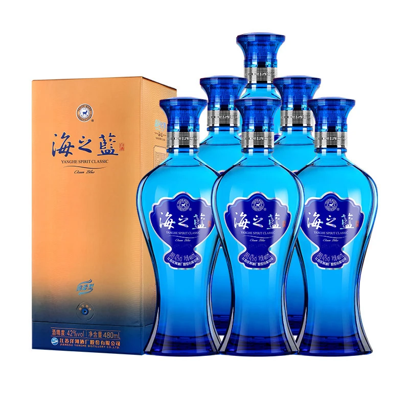 洋河海之蓝 绵柔型白酒42度480ml*6