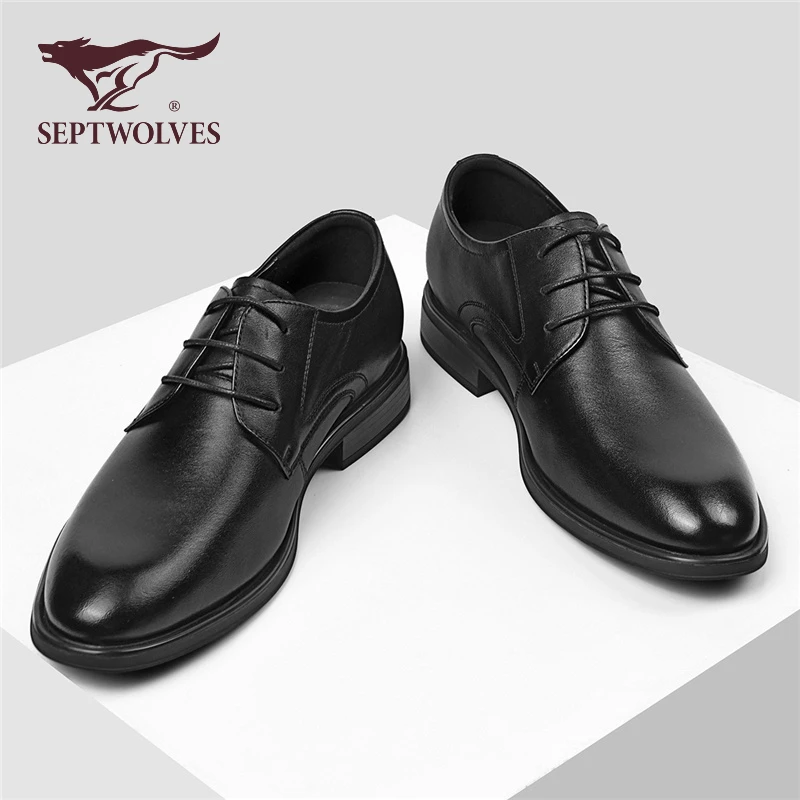 七匹狼正品德比鞋男2025新款秋季增高百搭商务休闲皮鞋新郎结婚结