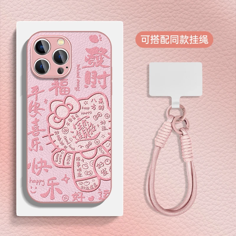 适用于苹果16华为OPPO小米VIVO潮流时尚金属漆小羊皮手机壳HA0383