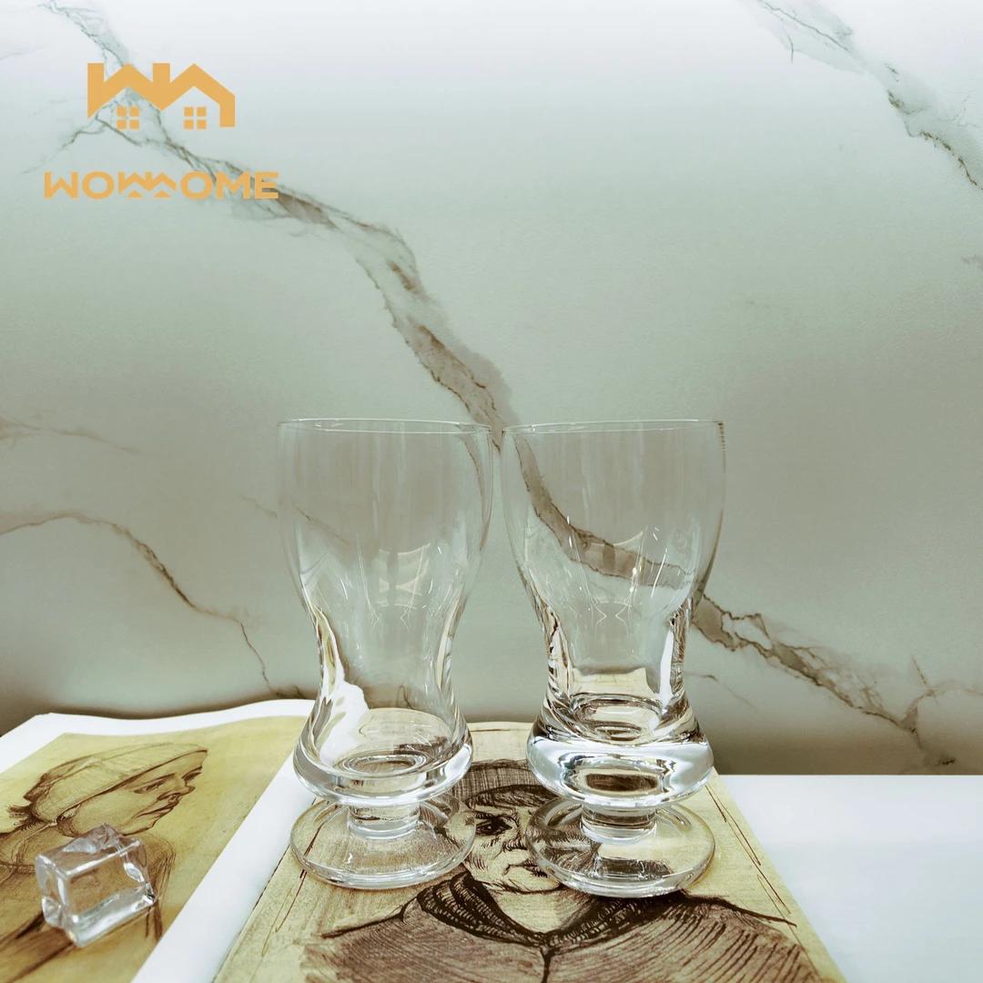 惊喜家2只收腰透明高脚玻璃杯奶茶杯小号果汁杯冷饮杯鸡尾酒杯