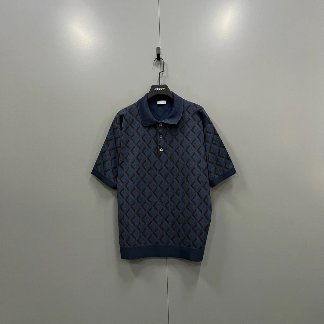 未使用 DIOR/迪奥 楠 菱形满印短袖polo衫 103207