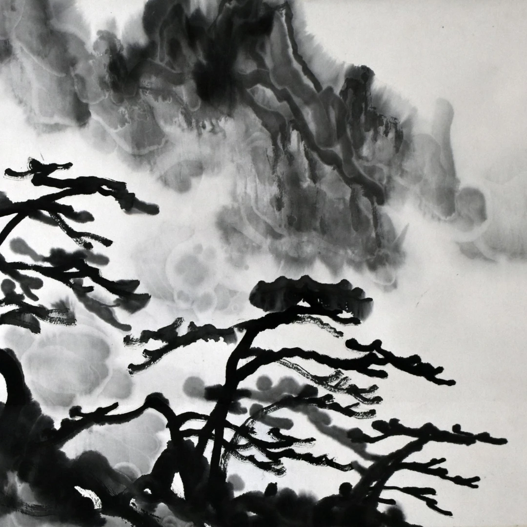 HM0156 季芳 黄山松 47×58cm 纸本立轴