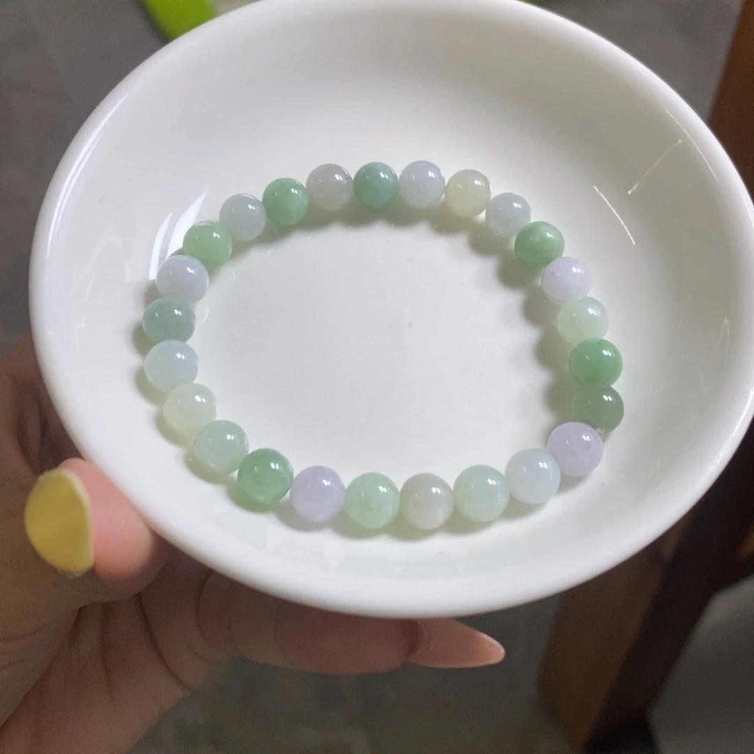 翡翠未镶嵌手链多宝卡7