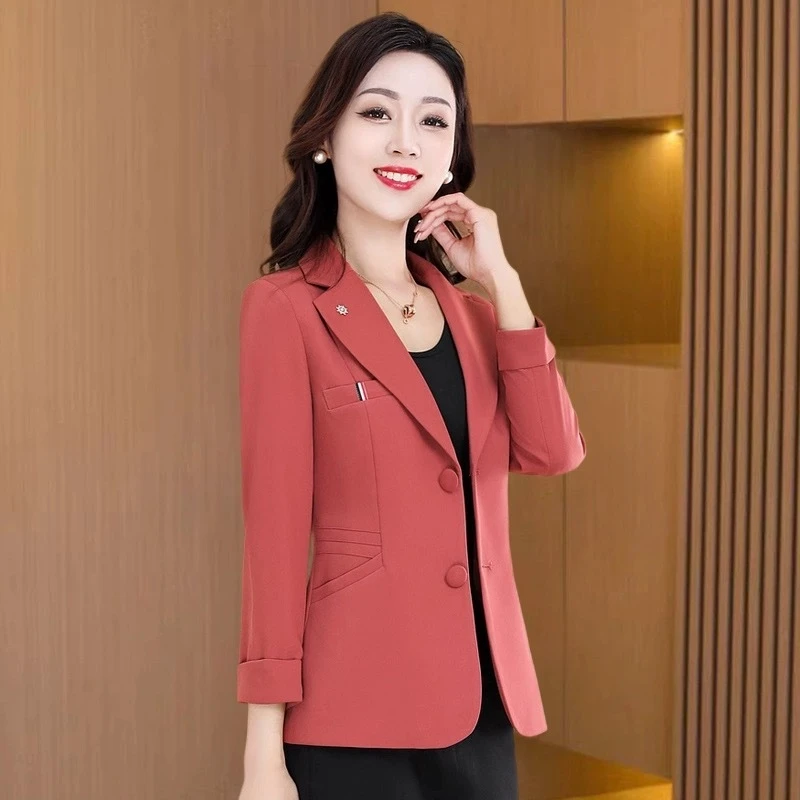 小西装外套女春秋2025新款韩版气质显瘦小个子女士短款职业小西服