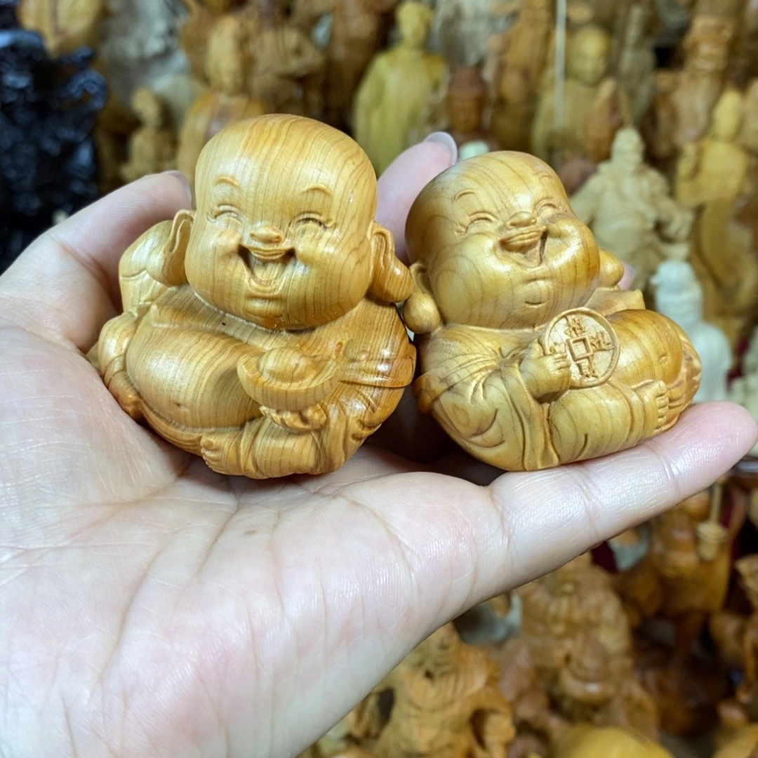 木崖柏木纹5一对弥勒