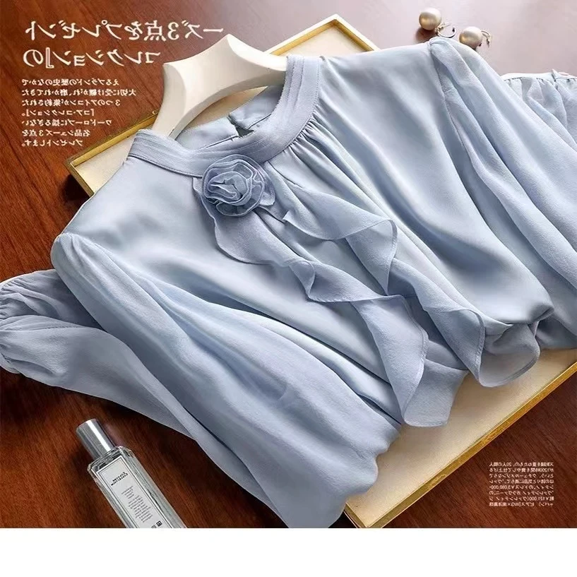 2025春装时尚百搭七分袖气质遮肚显瘦宽松修身春游出行衣服