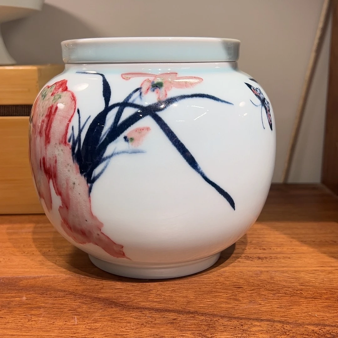 青花釉里红微瑕大漏