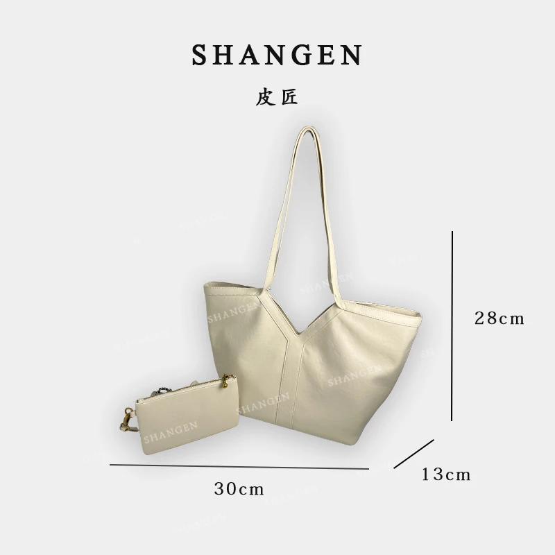 【尚恩CC】QYX-81370-米白-轻奢时尚女士新款手提单肩托特包