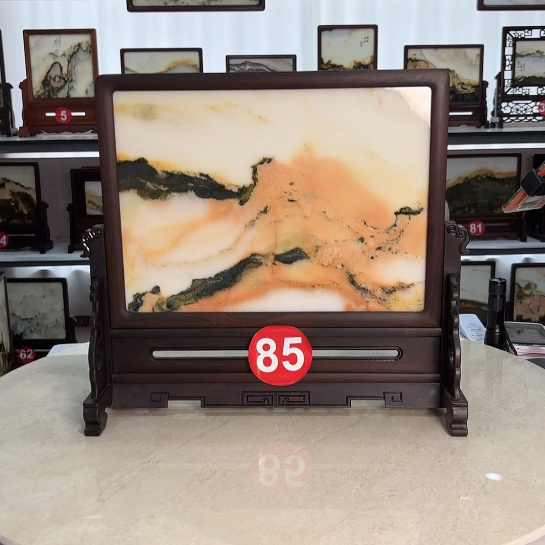 石材曾*武天然云石摆件