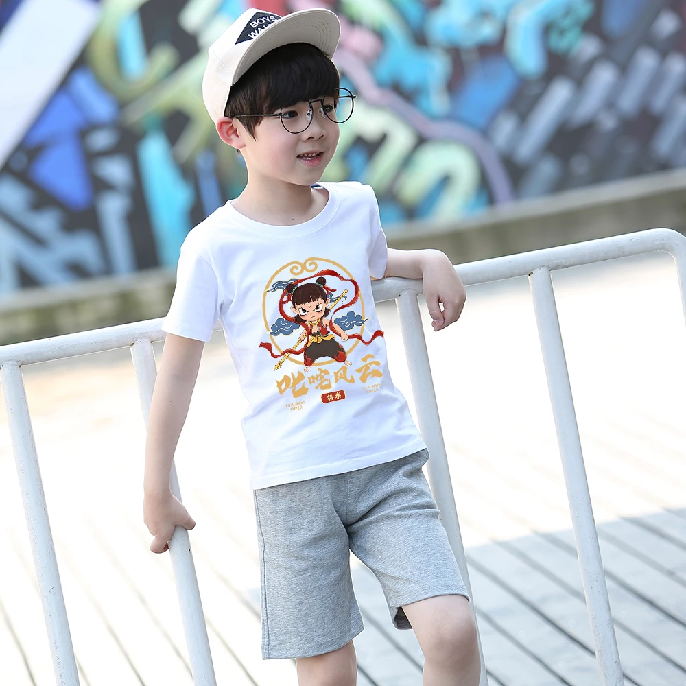 【 憨妮优选】哪吒闹海（叱咤风云）休闲宽松纯棉短袖T恤男女童亲子装
