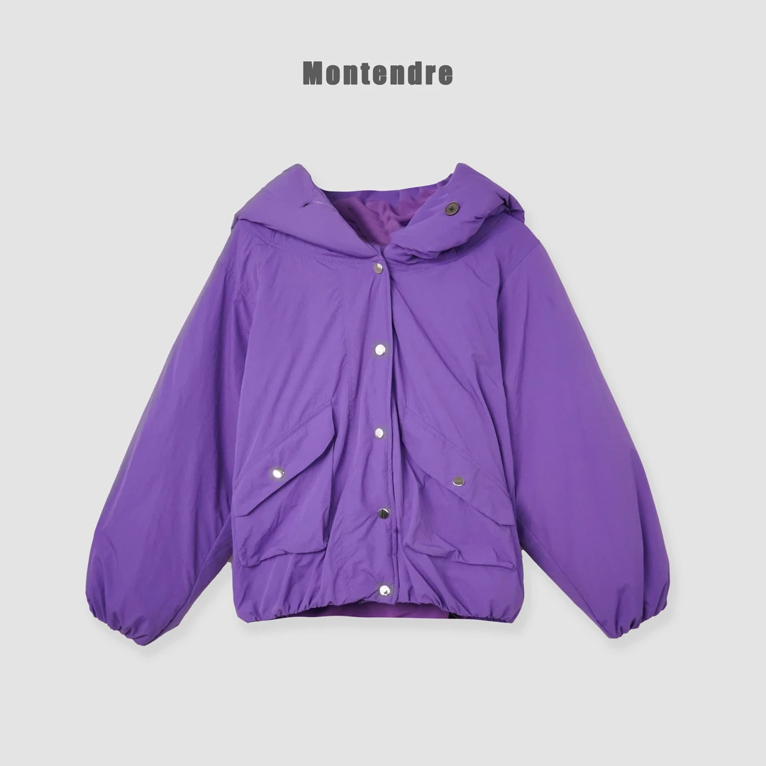 【MonTendre】秋冬新款 L 经典保暖舒适连帽棉服时尚高级感复古外套