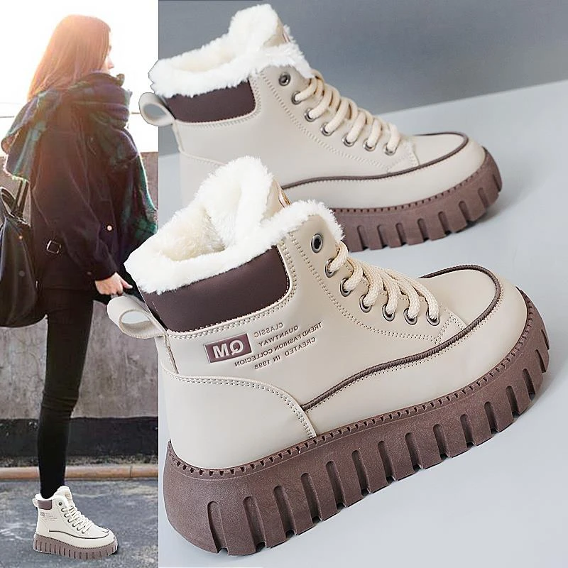 【专柜撤场】雪地靴女2024新款冬季加绒加厚马丁靴子女鞋短靴防水