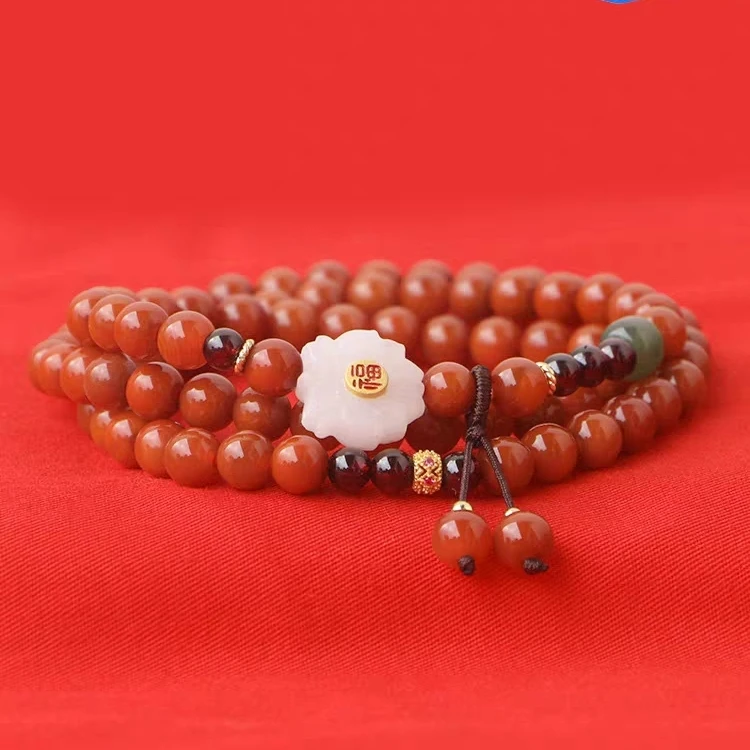 多圈红玛瑙多圈精美手链-5172