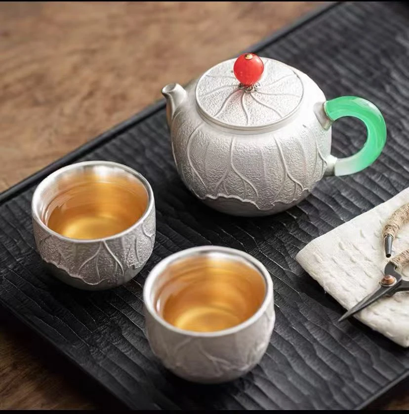 江传顺-荷花银壶两杯-ZH076（众）