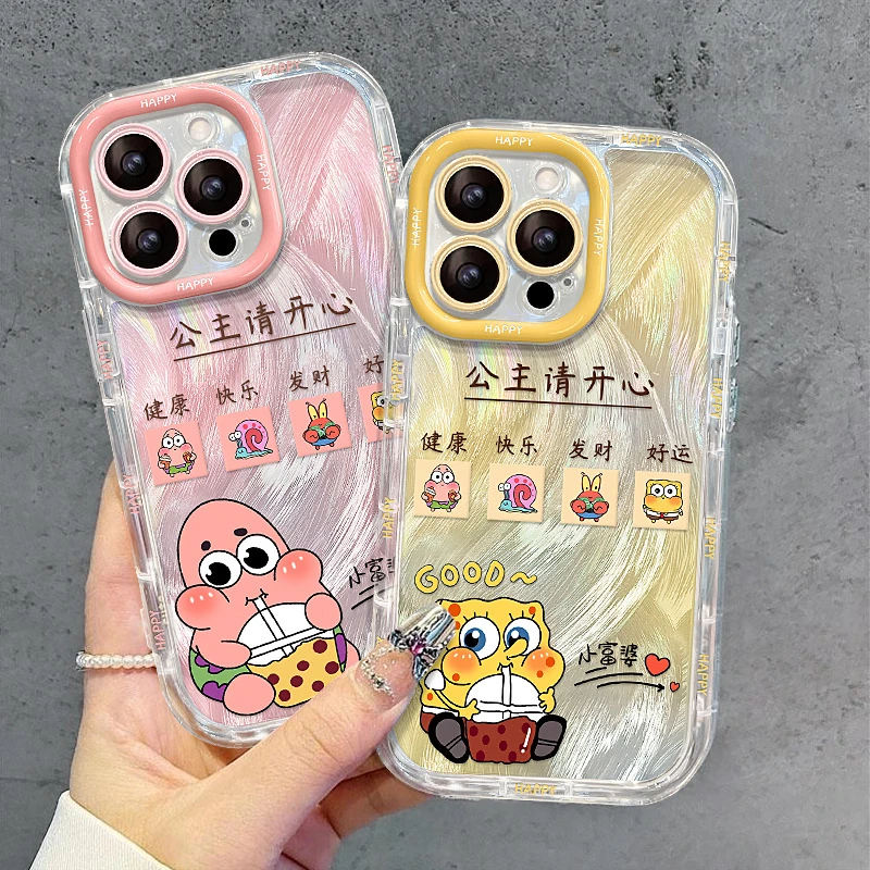 海绵宝宝适用iphone15promax苹果16手机壳14软胶13可爱防摔12女11