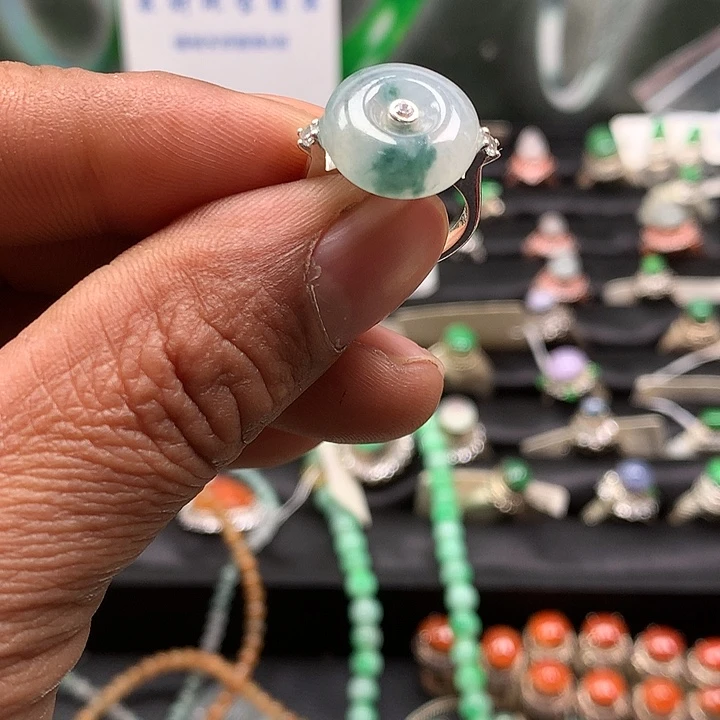 翡翠银S925镶嵌戒指