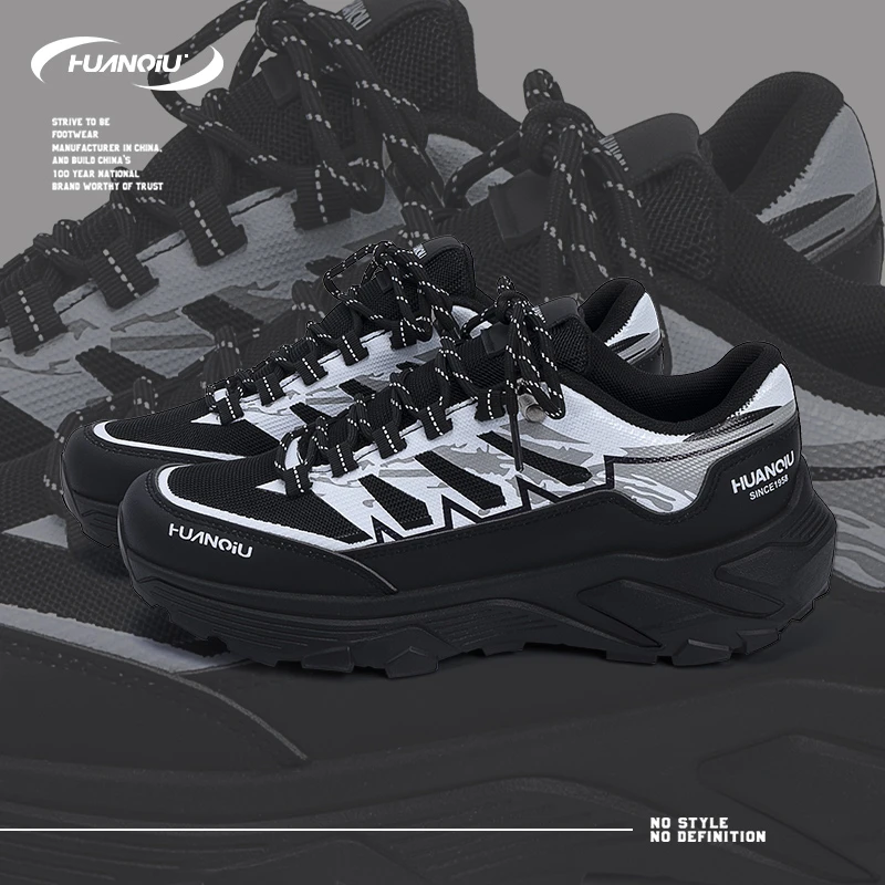 HUANQIU/环球潮流简约透气厚底老爹鞋男鞋2025夏季新款运动休闲鞋