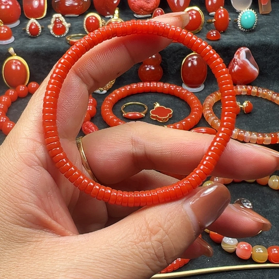 南红玛瑙未镶嵌药片手串