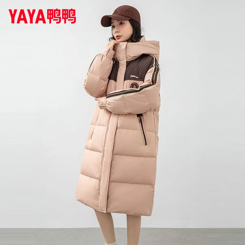YAYA/鸭鸭新款时尚外套保暖90绒羽绒服女中长款加厚版YE3B626735L