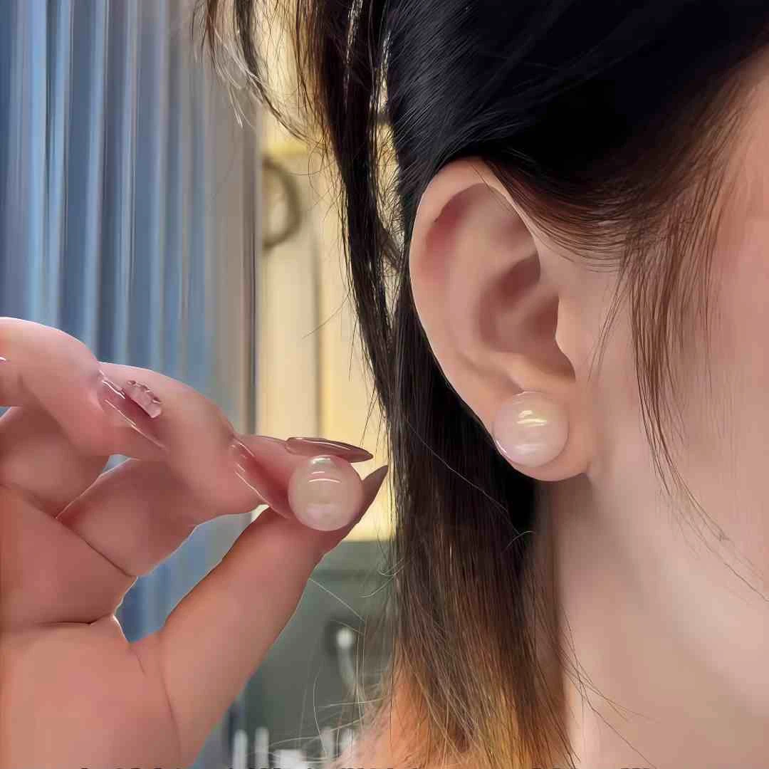 925银耳饰 925银针馒头珠耳钉女新款爆款轻奢耳环高级感甜美耳饰