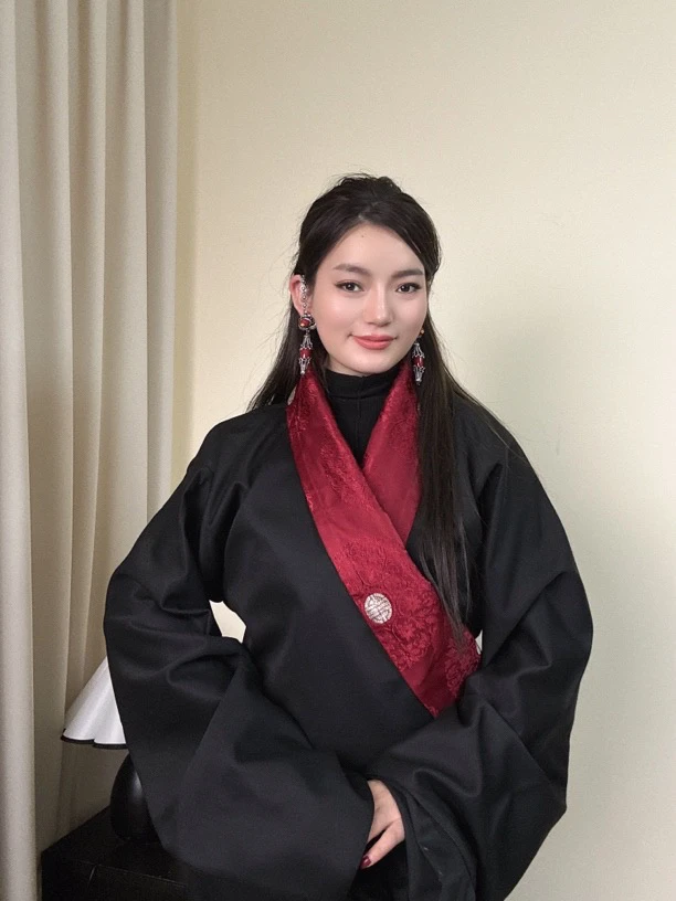 2025新年福利百搭款墨本边边女士藏袍康巴服饰
