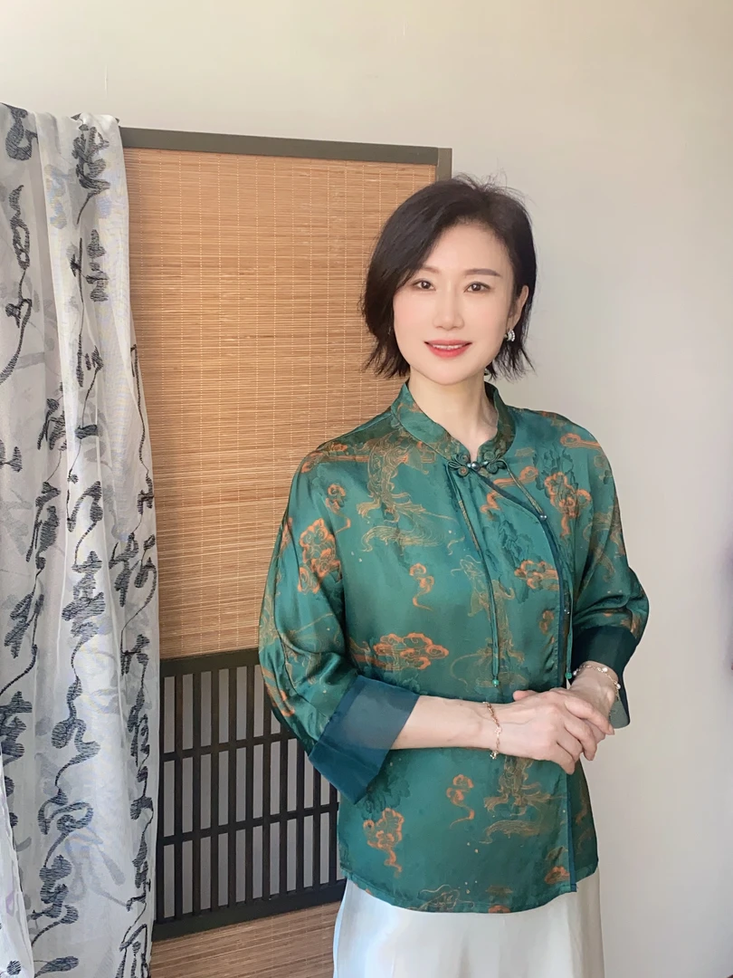 提花上衣女装2025夏季高贵奢华改良中式衬衣国风复古印花衬衫