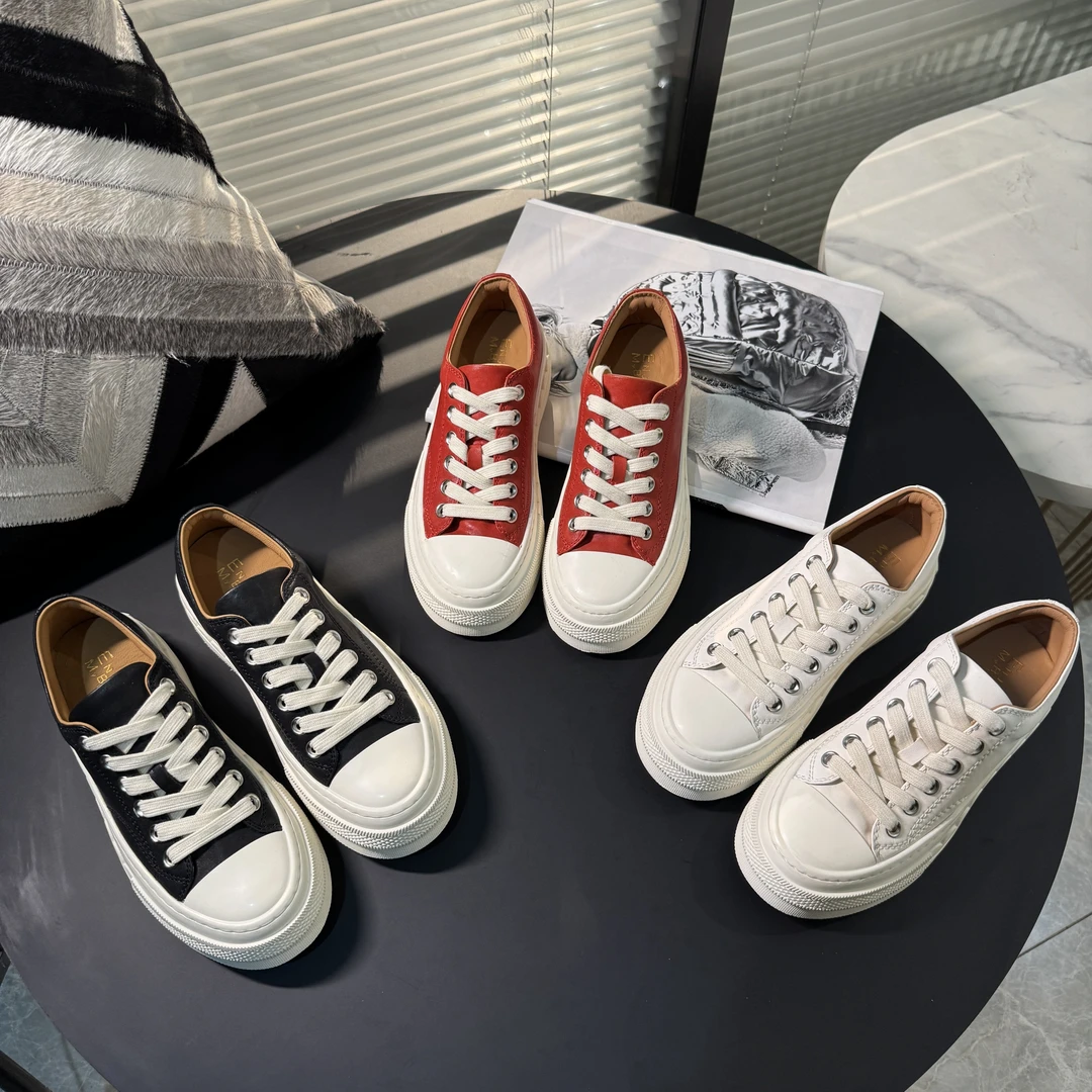 【老罗专属】EM2025新款百搭休闲厚底饼干鞋真皮女鞋E25AU020