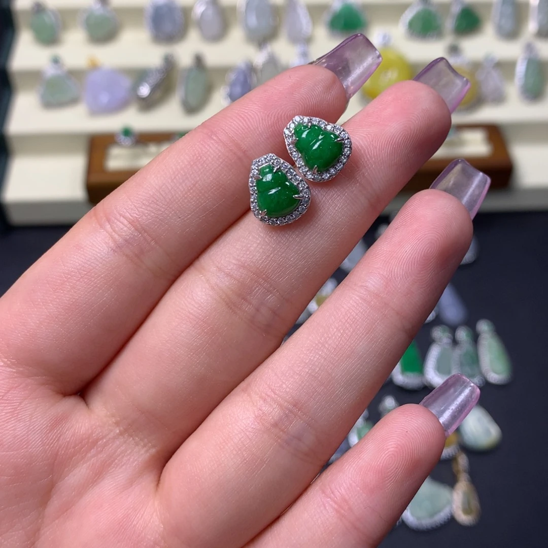 翡翠银S925镶嵌挂件