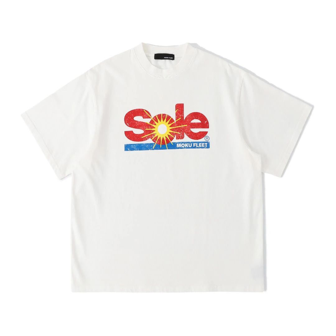MOKU FLEET做旧标语SOLE印花tee