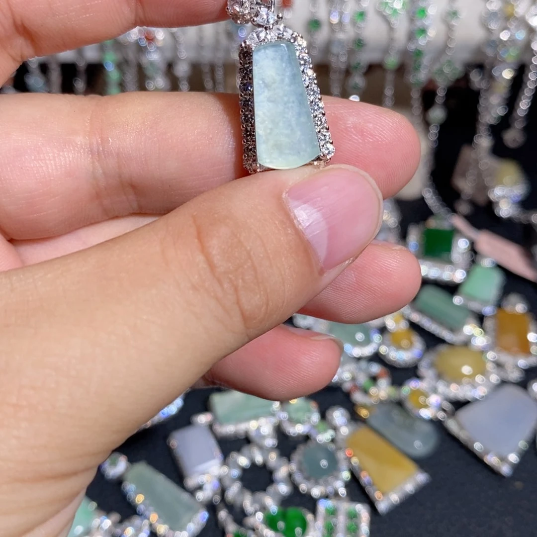 翡翠银S925镶嵌颈饰k k k k