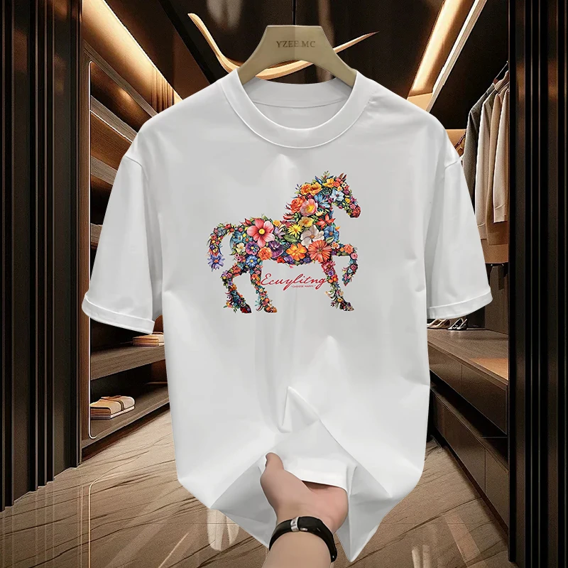 【宝总专属-温变战马】夏季新款时尚温感变色战马印花短袖T1957