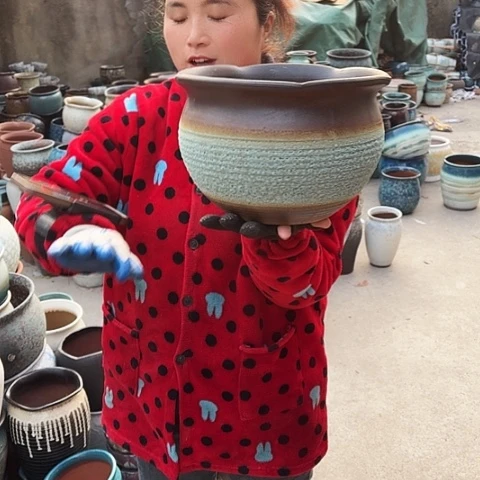 口25高18瑕疵盆子。