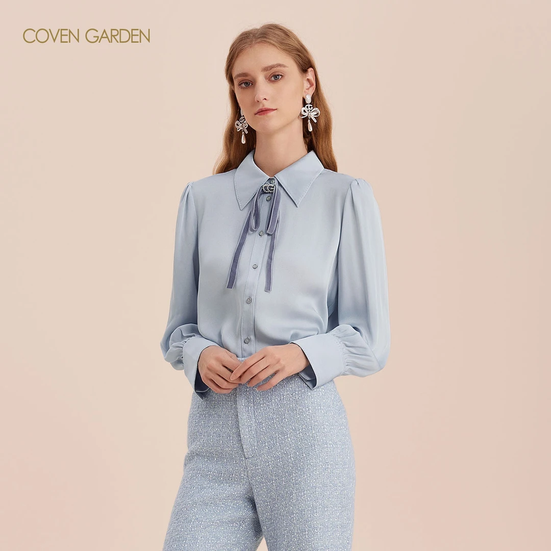 【陈大可】缎面雪纺衬衫CTA4011330 COVEN GARDEN
